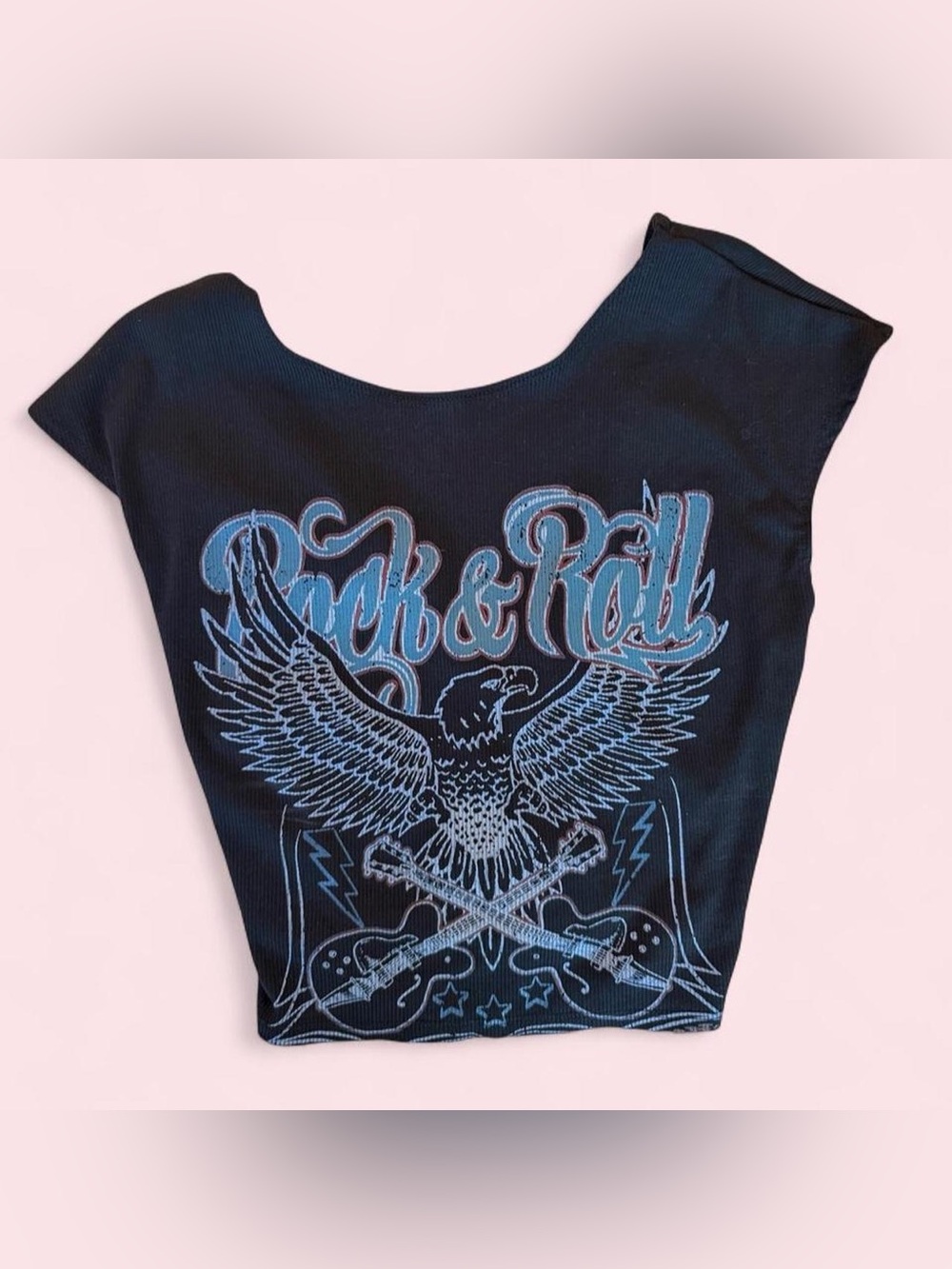 Fashion Nova Rock & Roll Backless Ribbed Crop Top | Size L
